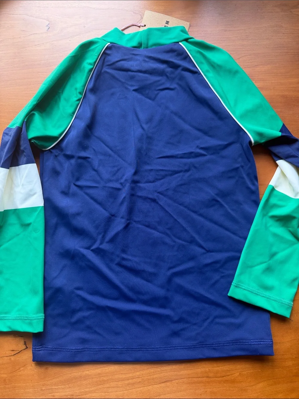 NWT Mini Boden Navy, Green & White Kids Rashguard 6-7